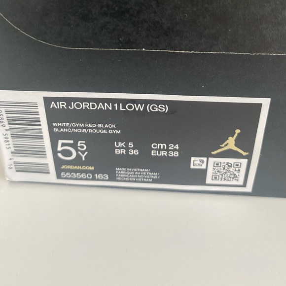 Air Jordan 1 Low - White/Gym Red - Picture 4 of 9